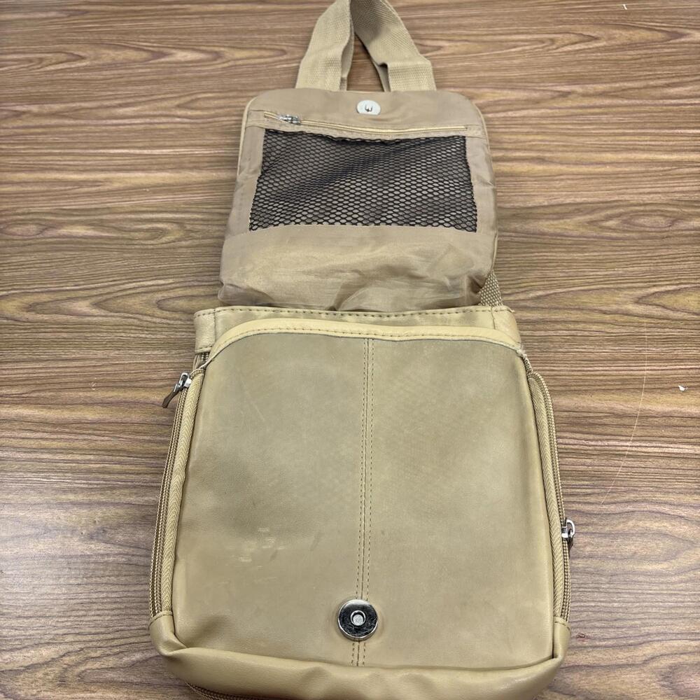 Vintage BUXTON Soft Leather Sling Bag Crossbody Handbag Organizer Tan - Picture 7 of 10